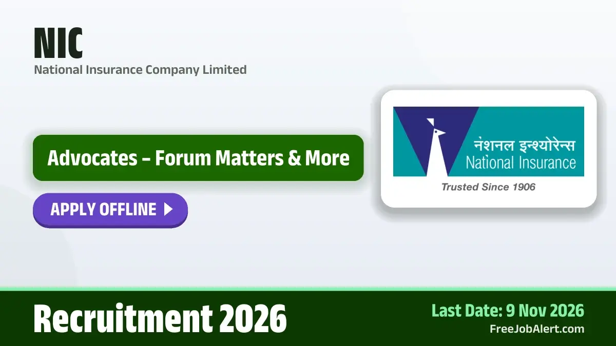 NIC Advocates & Investigators Recruitment 2026 – Apply Offline for 2 Posts