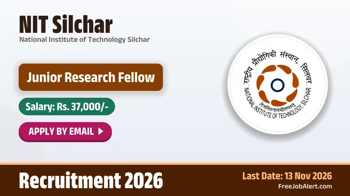 NIT Silchar Junior Research Fellow (Electronics and Communication Engineering) Recruitment 2026 – Apply Online NIT Silchar Junior Research Fellow (Electronics and Communication Engineering) Recruitment 2026 – Apply Online