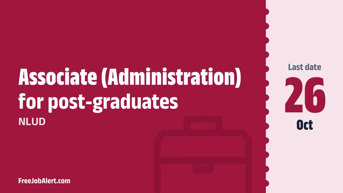NLUD Associate (Administration) Recruitment 2026 – Apply Online
