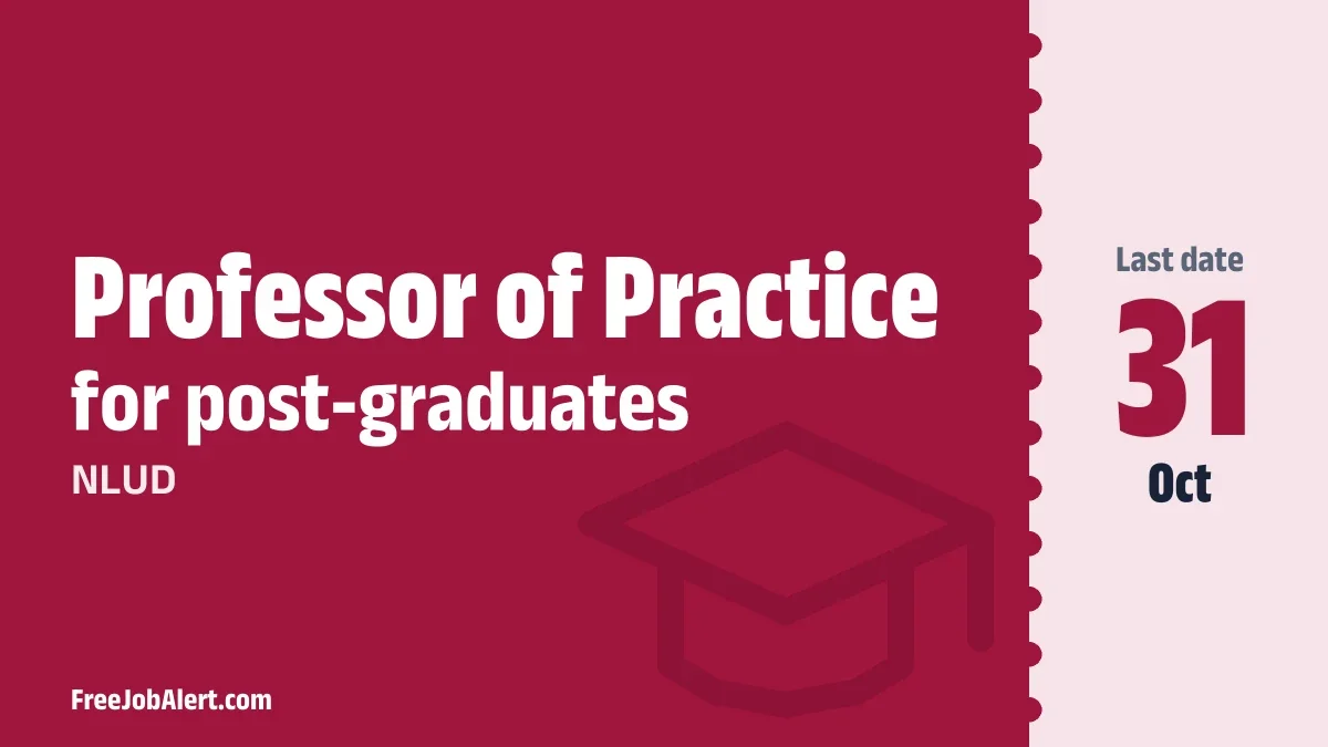 NLUD Professor of Practice Recruitment 2026 – Apply Online NLUD Professor of Practice Recruitment 2026 – Apply Online