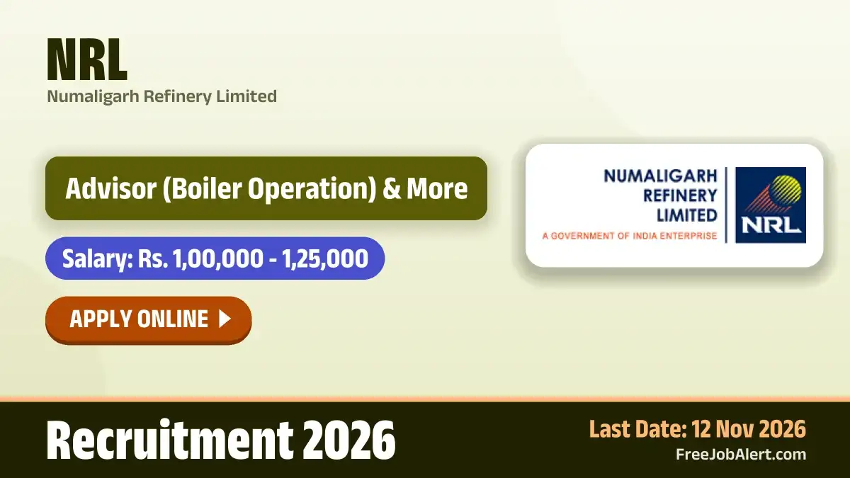 NRL Advisor Recruitment 2026 – Apply Online