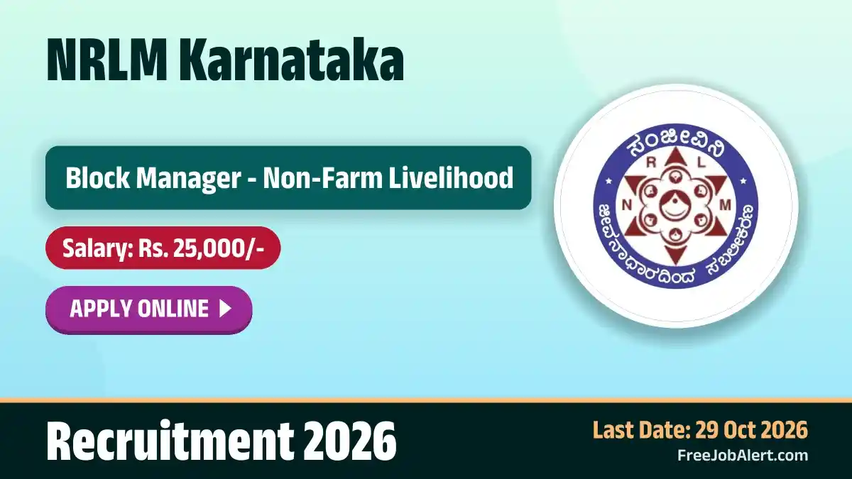 NRLM Karnataka Block Manager - Non-Farm Livelihood Recruitment 2026 – Apply Online