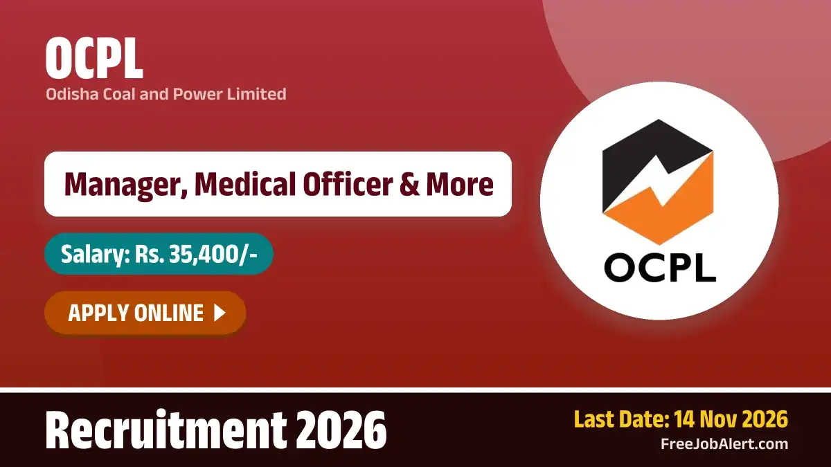 OCPL Recruitment 2026 – Apply Online for 14 Manager, Medical Officer and More Posts OCPL Recruitment 2026 – Apply Online for 14 Manager, Medical Officer and More Posts