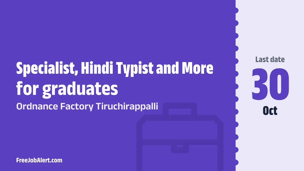 OFT Recruitment 2026 – Apply Online for 11 Specialist, Hindi Typist and More Posts OFT Recruitment 2026 – Apply Online for 11 Specialist, Hindi Typist and More Posts
