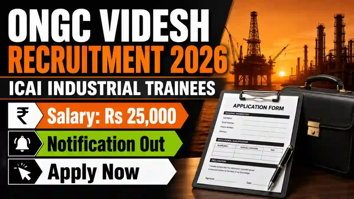 ONGC Videsh ICAI industrial Trainees Recruitment 2026 - Apply Online