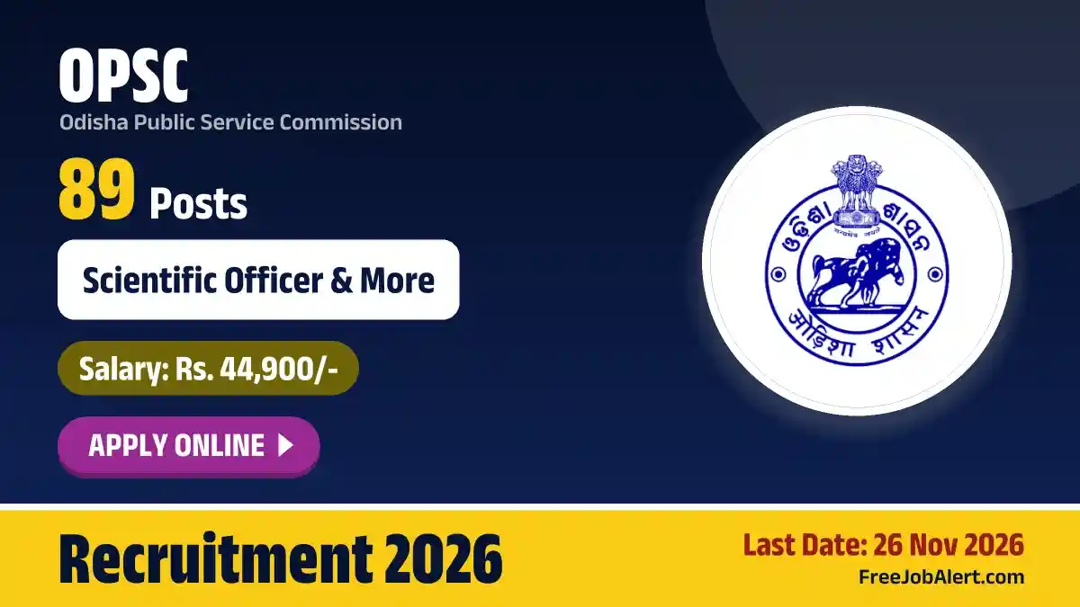 OPSC Recruitment 2026 – Apply Online for 89 Scientific Officer Posts