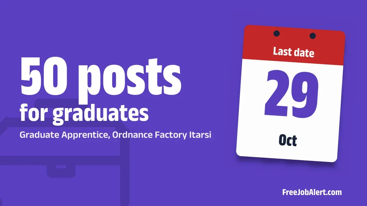 Ordnance Factory Itarsi Graduate Apprentice Recruitment 2026 - Apply Offline for 50 Vacancies Ordnance Factory Itarsi Graduate Apprentice Recruitment 2026 - Apply Offline for 50 Vacancies