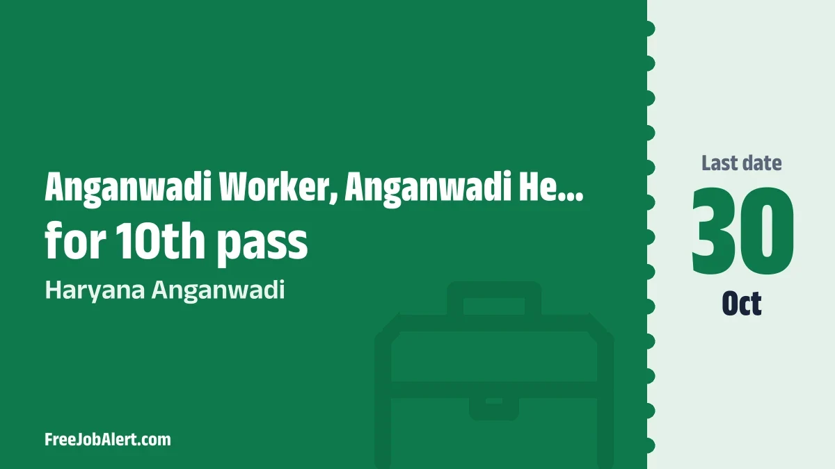 Panipat Anganwadi Worker & Helper Recruitment 2026 – Apply Offline