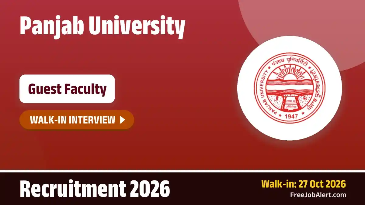 Panjab University Guest Faculty (Law) Recruitment 2026 – Walkin