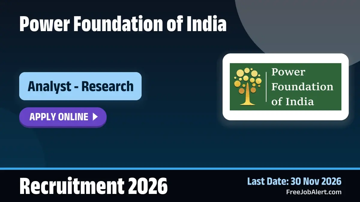 PFI Analyst Recruitment 2026 – Apply Online