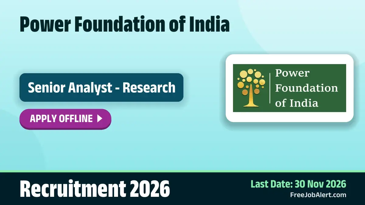 PFI Senior Analyst Recruitment 2026 – Apply Offline PFI Senior Analyst Recruitment 2026 – Apply Offline