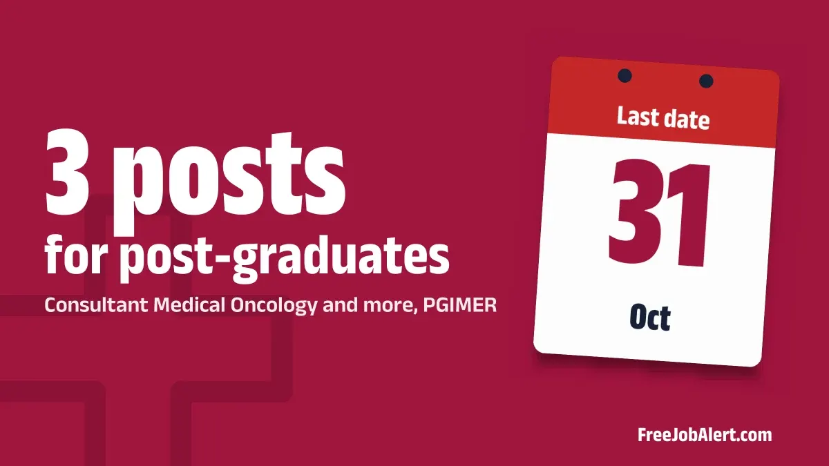 PGIMER Consultant Recruitment 2026 – Apply Online for 3 Posts