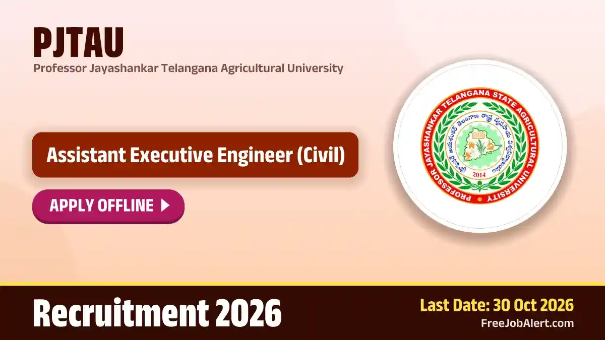 PJTAU Assistant Executive Engineer Recruitment 2026 – Apply Offline PJTAU Assistant Executive Engineer Recruitment 2026 – Apply Offline