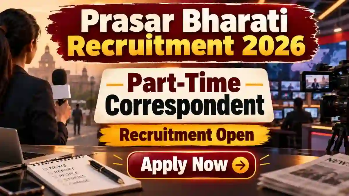 Prasar Bharati Part-Time Correspondent Recruitment 2026 - Apply Offline