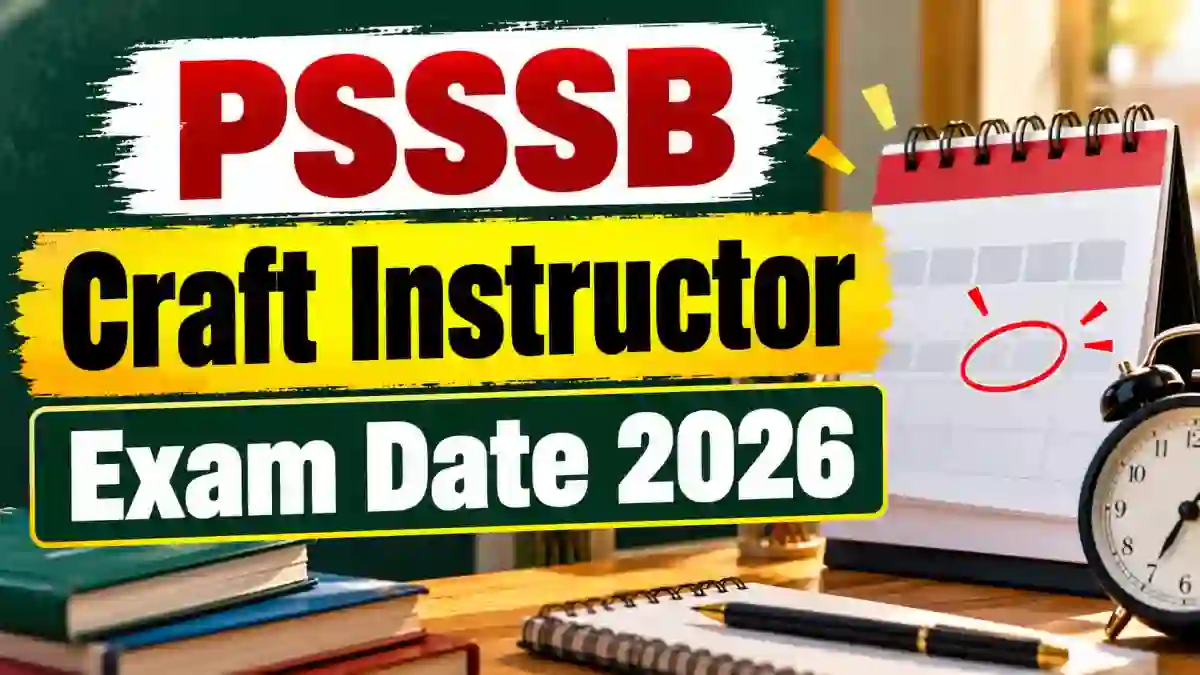 PSSSB Craft Instructor Exam Date 2026 Out - Check Schedule at sssb.punjab.gov.in