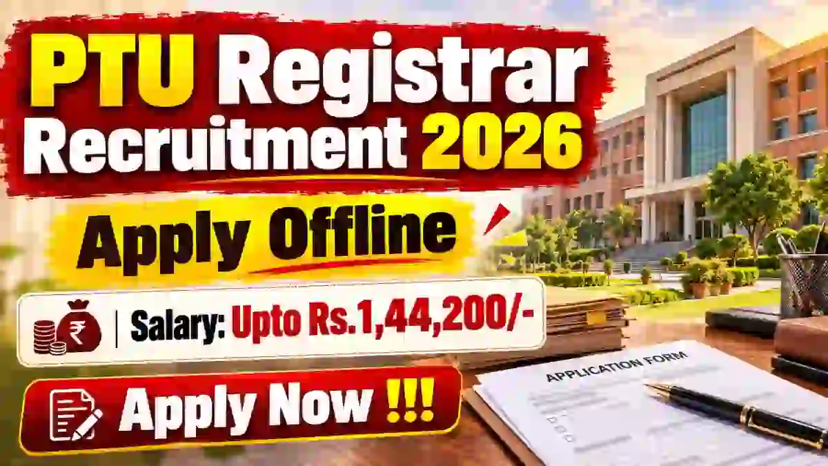 PTU Registrar Recruitment 2026 - Apply Offline PTU Registrar Recruitment 2026 - Apply Offline