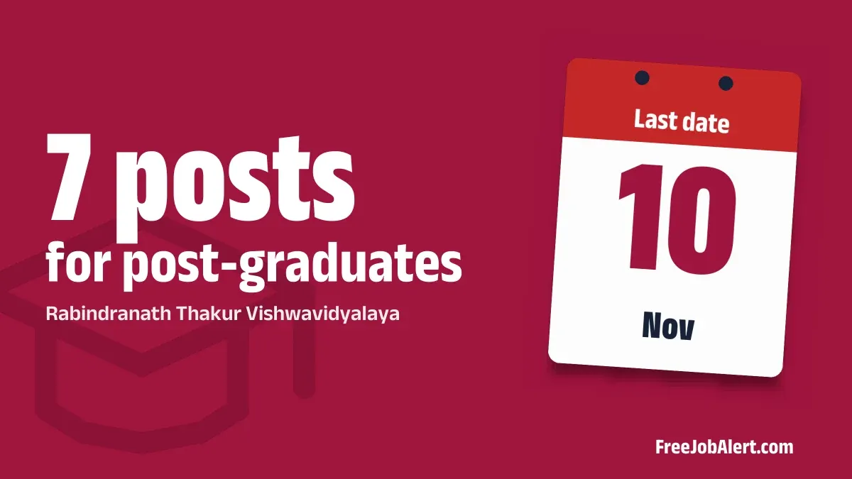 Rabindranath Thakur Vishwavidyalaya Assistant Professor Recruitment 2026 – Apply Offline for 7 Posts Rabindranath Thakur Vishwavidyalaya Assistant Professor Recruitment 2026 – Apply Offline for 7 Posts