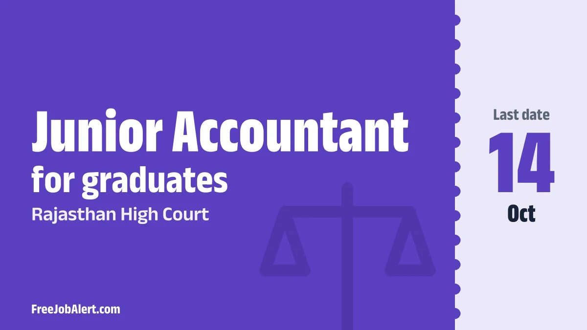 Rajasthan High Court Junior Accountant Recruitment 2026 – Apply Online for 8 Posts Rajasthan High Court Junior Accountant Recruitment 2026 – Apply Online for 8 Posts