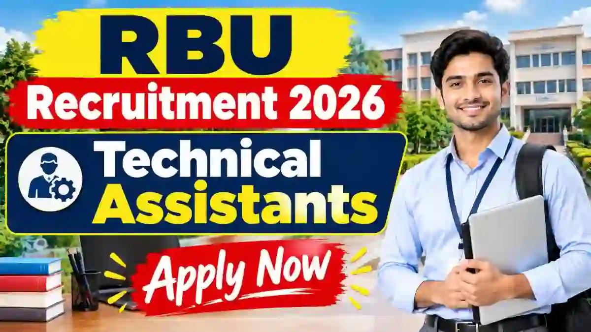 RBU Technical Assistants Recruitment 2026 - Apply Online RBU Technical Assistants Recruitment 2026 - Apply Online