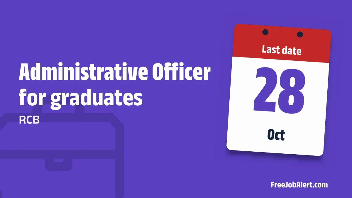 RCB Administrative Officer Recruitment 2026 – Apply Online RCB Administrative Officer Recruitment 2026 – Apply Online