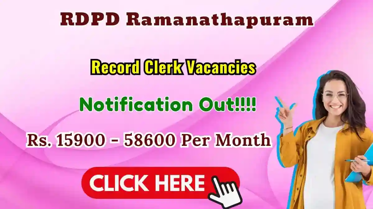 RDPD Ramanathapuram Record Clerk Recruitment 2026 - Apply Offline