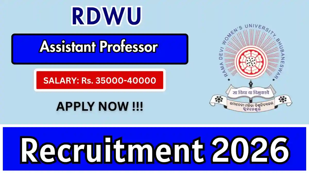 RDWU Assistant Professor Recruitment 2026 - Walkin