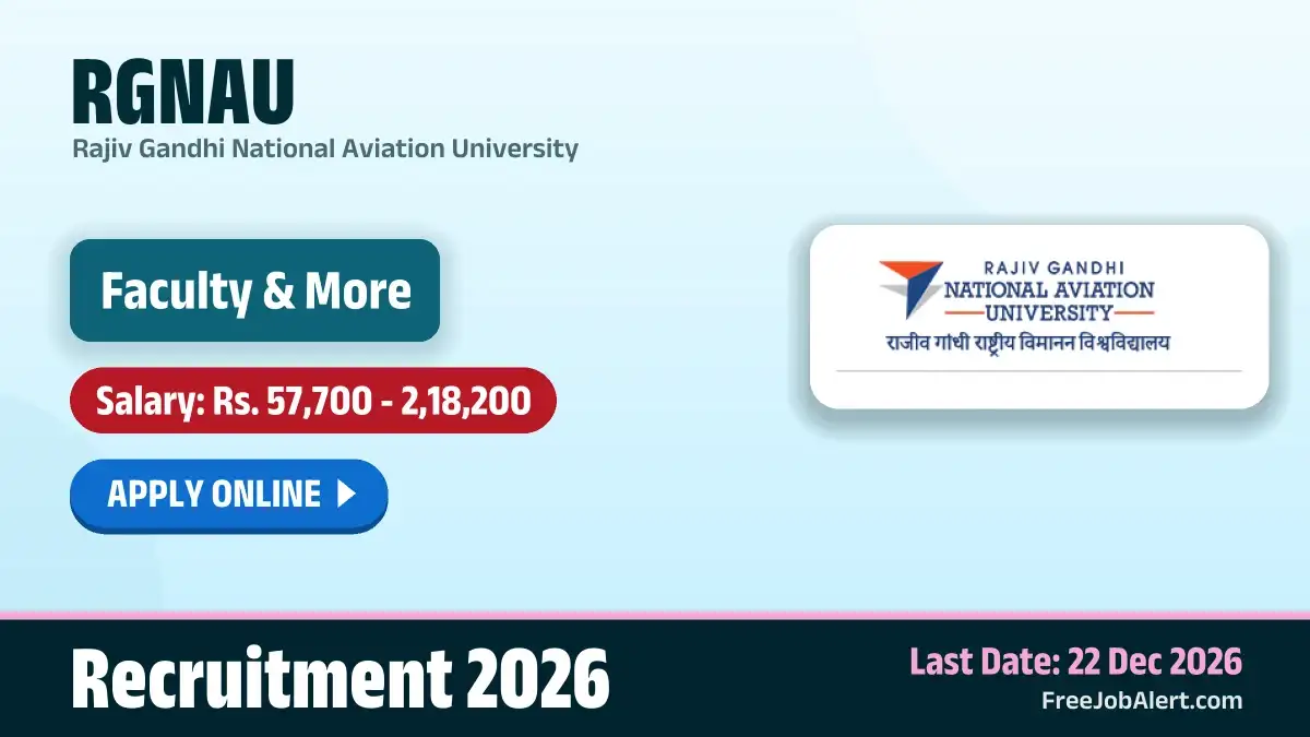 RGNAU Teaching Recruitment 2026 – Apply Online for 32 Faculty Posts RGNAU Teaching Recruitment 2026 – Apply Online for 32 Faculty Posts