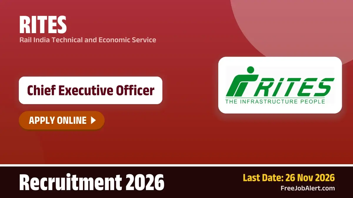 RITES Chief Executive Officer Recruitment 2026 – Apply Online