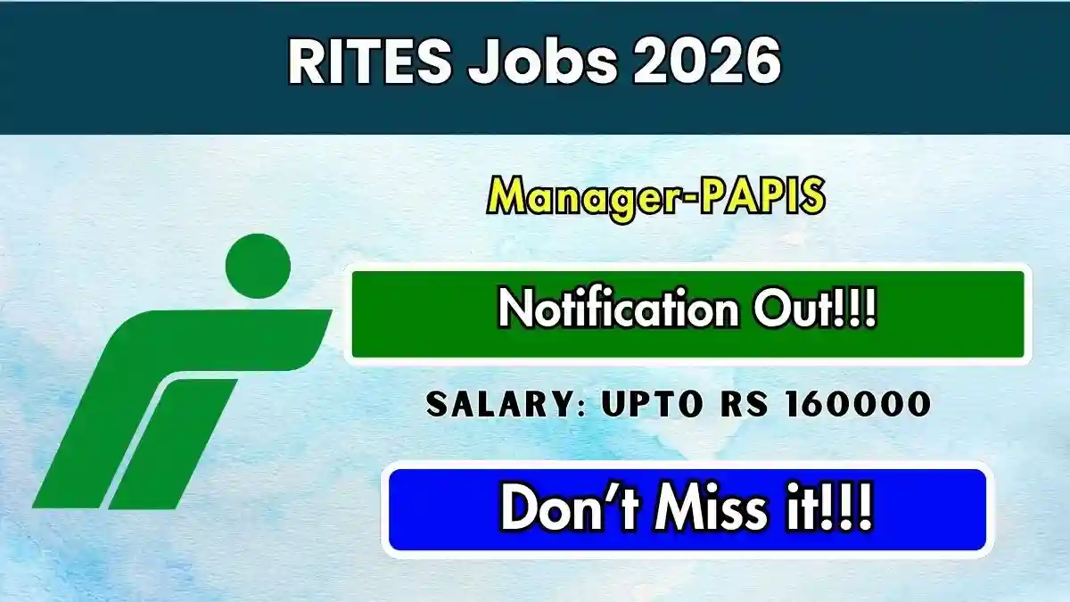RITES Manager Recruitment 2026 - Apply Online RITES Manager Recruitment 2026 - Apply Online