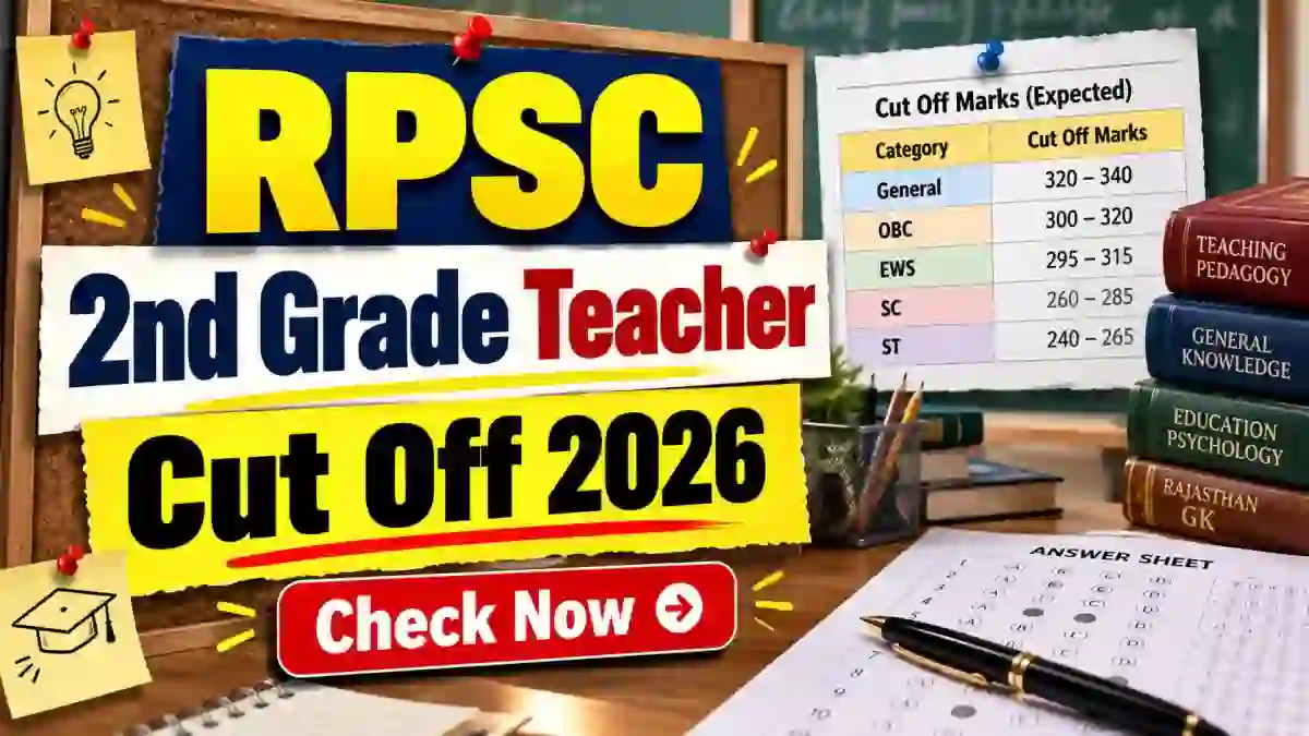 RPSC 2nd Grade Teacher Cut Off 2026 - Check Qualifying Marks and Category-Wise Cut-Off RPSC 2nd Grade Teacher Cut Off 2026 - Check Qualifying Marks and Category-Wise Cut-Off