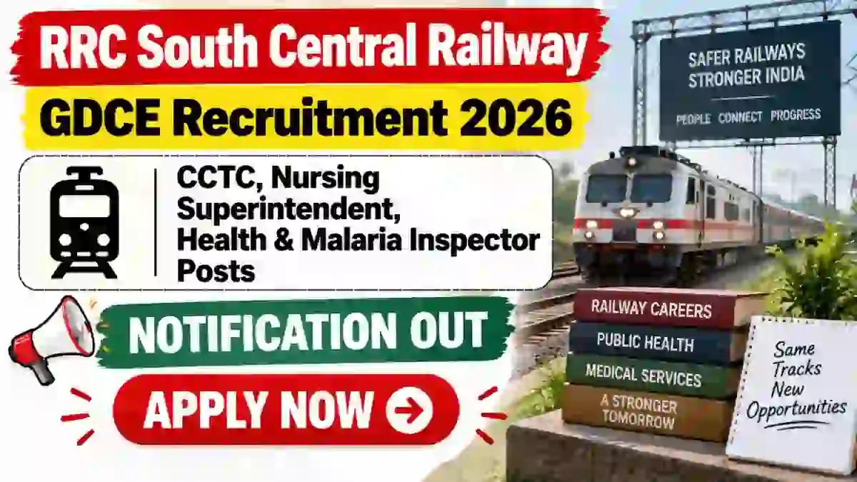 RRC South Central Railway GDCE Correction Window 2026 Opened - Edit Application for 33 Posts, Last Date 6 November RRC South Central Railway GDCE Correction Window 2026 Opened - Edit Application for 33 Posts, Last Date 6 November