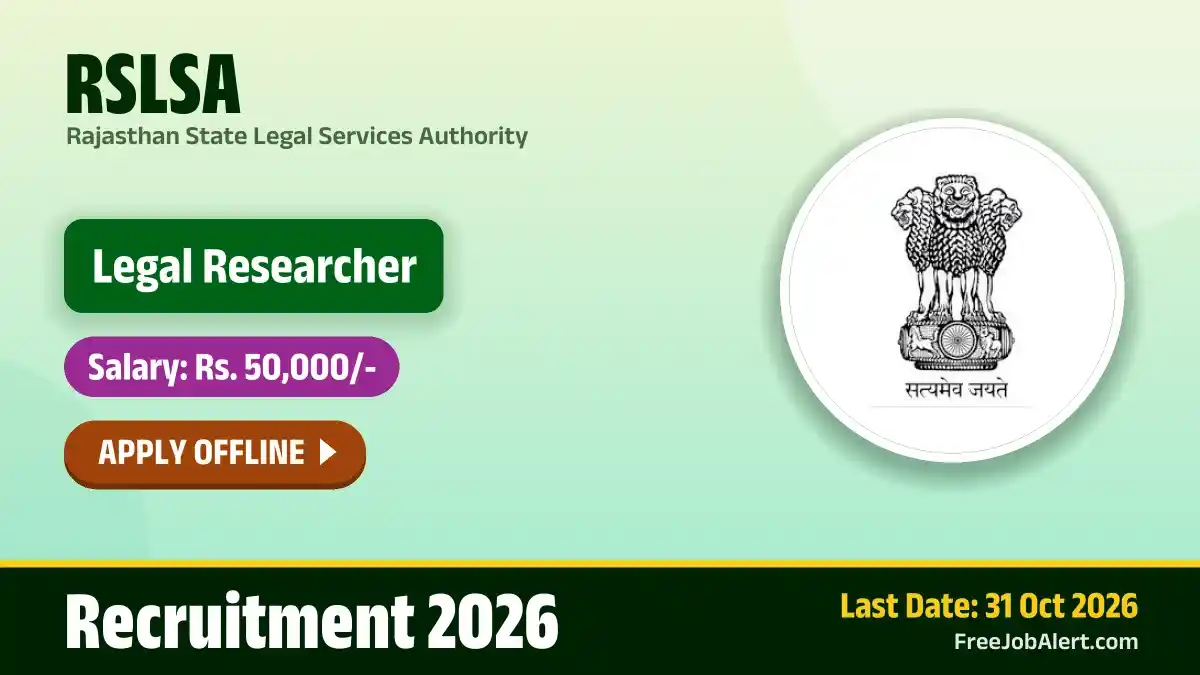 RSLSA Legal Researcher Recruitment 2026 – Apply Offline RSLSA Legal Researcher Recruitment 2026 – Apply Offline