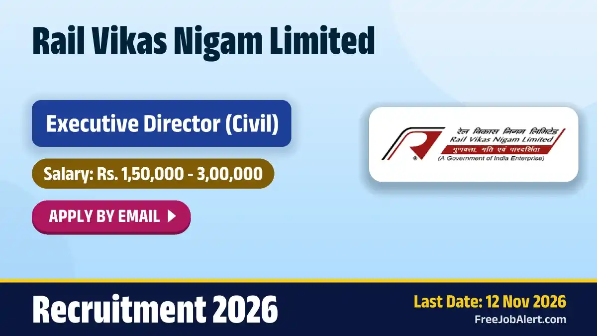 RVNL Executive Director Recruitment 2026 – Apply Online