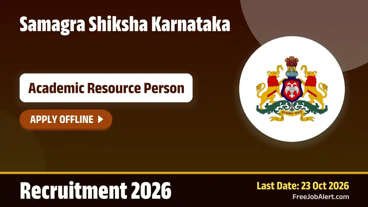 Samagra Shiksha Karnataka Academic Resource Person Recruitment 2026 – Apply Offline Samagra Shiksha Karnataka Academic Resource Person Recruitment 2026 – Apply Offline