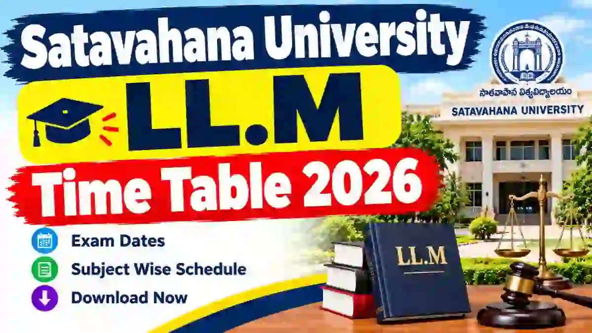 Satavahana University LL.M 2nd Semester Time Table 2026 Out - Download Online @ satavahana.ac.in Satavahana University LL.M 2nd Semester Time Table 2026 Out - Download Online @ satavahana.ac.in