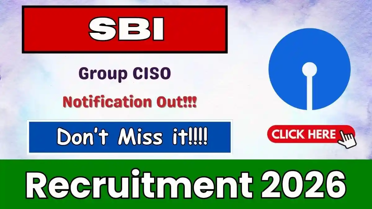 SBI Group CISO Recruitment 2026 - Apply Online for Chief Information Security Officer Posts