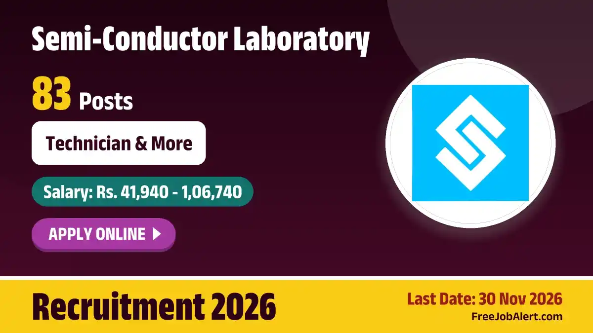 SCL Recruitment 2026 Short Notice – Apply Online for 83 Technician, Technical Assistant and More Posts SCL Recruitment 2026 Short Notice – Apply Online for 83 Technician, Technical Assistant and More Posts