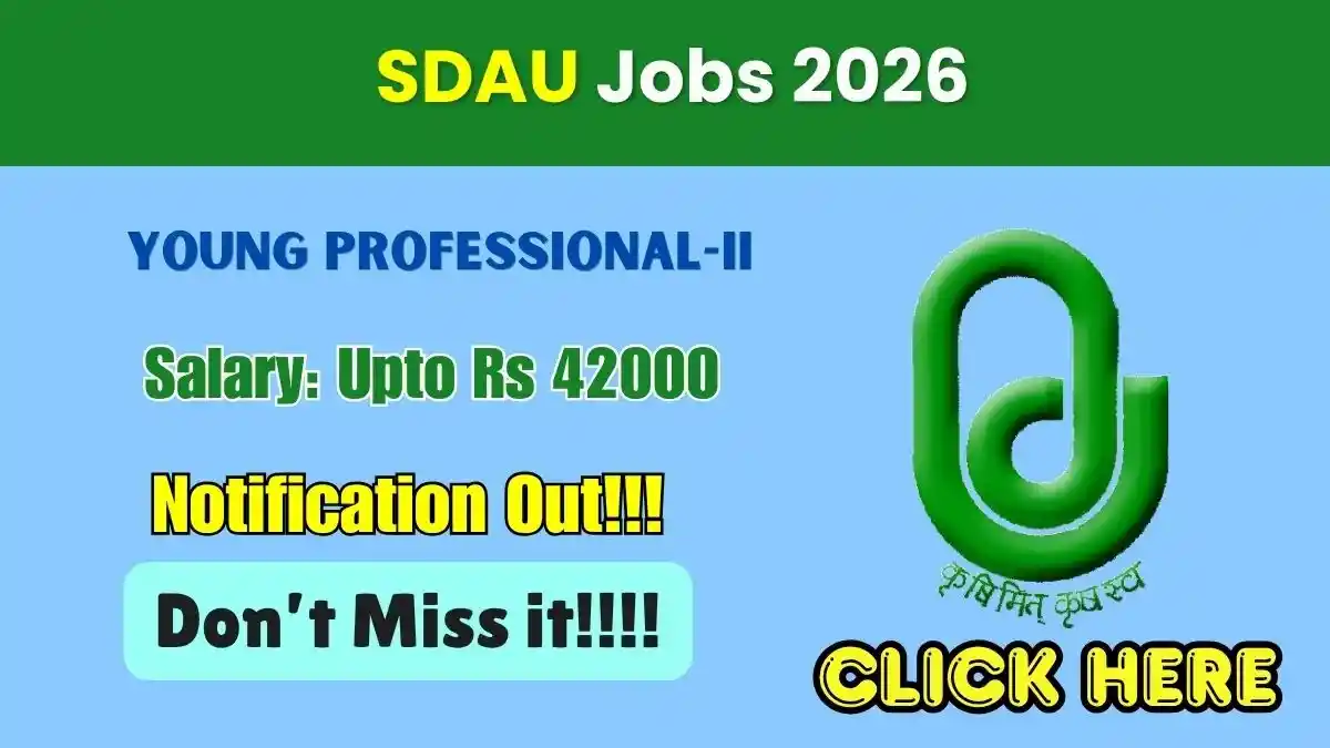 SDAU Young Professional-II Recruitment 2026 – Walk-in SDAU Young Professional-II Recruitment 2026 – Walk-in