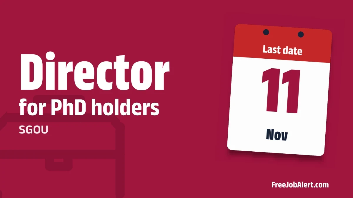 SGOU MDDC Director Recruitment 2026 – Apply Online SGOU MDDC Director Recruitment 2026 – Apply Online