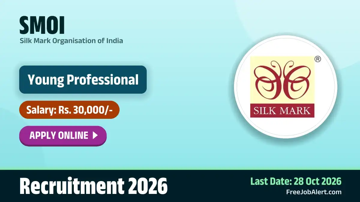 SMOI Young Professional Recruitment 2026 – Apply Online for 8 Posts