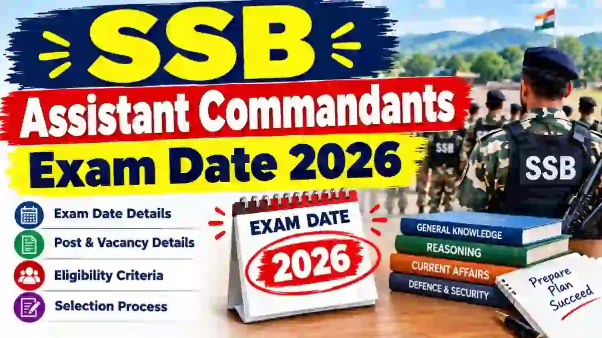 SSB Assistant Commandants Exam Date 2026 - Check PST & PET Schedule at ssb.gov.in SSB Assistant Commandants Exam Date 2026 - Check PST & PET Schedule at ssb.gov.in