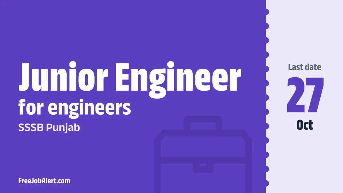 SSSB Punjab Junior Engineer Recruitment 2026 – Apply Online SSSB Punjab Junior Engineer Recruitment 2026 – Apply Online