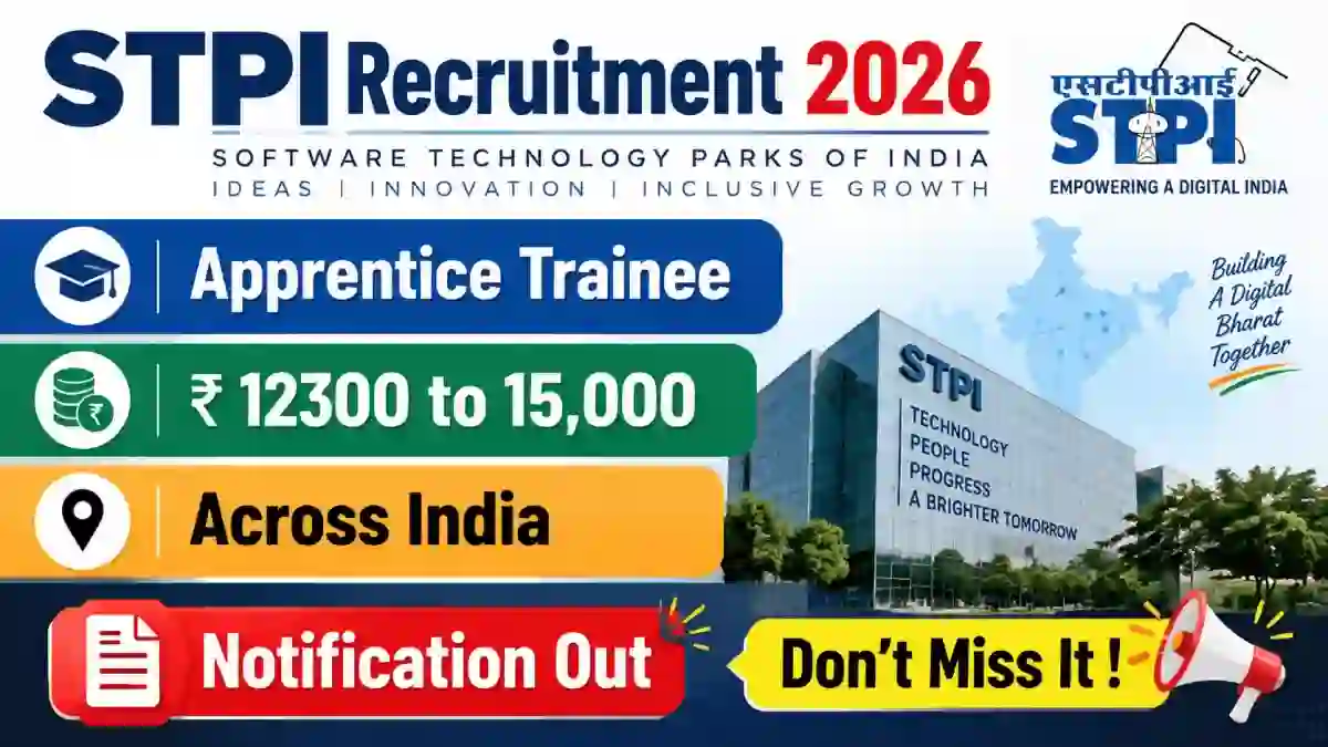 STPI Apprentice Trainee Recruitment 2026 Notification Out - Apply Online for 15 Posts STPI Apprentice Trainee Recruitment 2026 Notification Out - Apply Online for 15 Posts