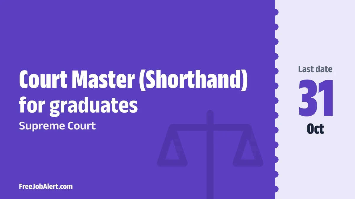Supreme Court Court Master Recruitment 2026 – Apply Offline for 15 Posts Supreme Court Court Master Recruitment 2026 – Apply Offline for 15 Posts