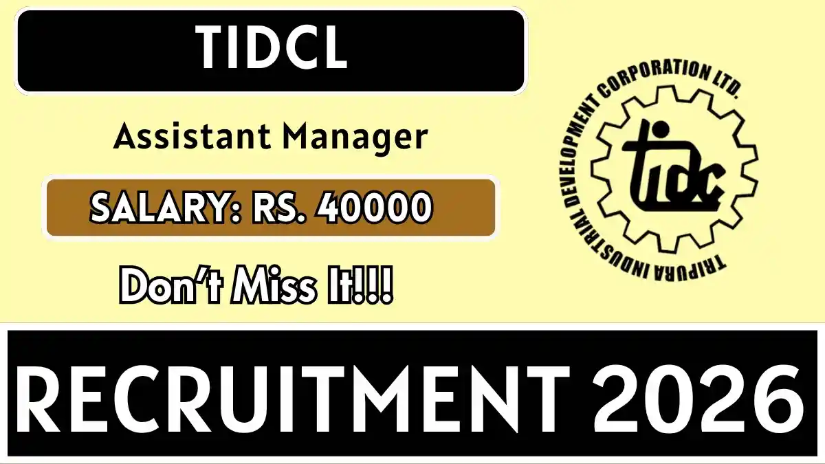 TIDCL Assistant Manager Recruitment 2026 – Apply Online
