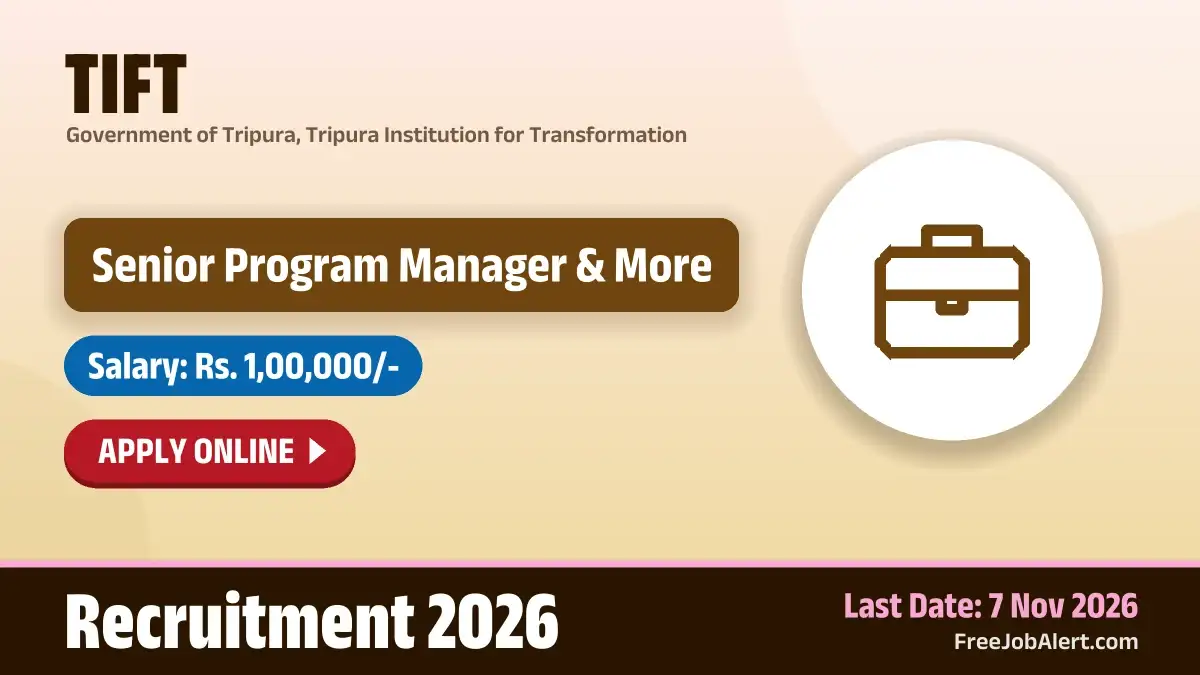 TIFT Recruitment 2026 – Apply Online for 5 Sector Expert, Senior Associate and More Posts TIFT Recruitment 2026 – Apply Online for 5 Sector Expert, Senior Associate and More Posts