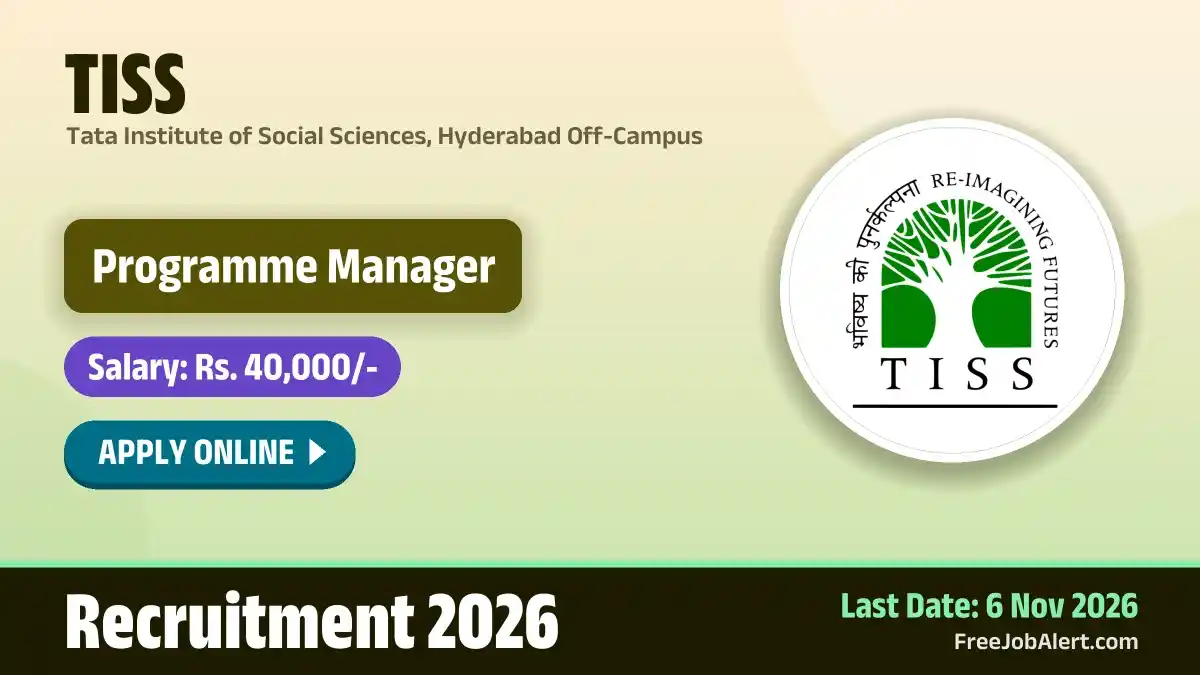 TISS Programme Manager Recruitment 2026 – Apply Online TISS Programme Manager Recruitment 2026 – Apply Online