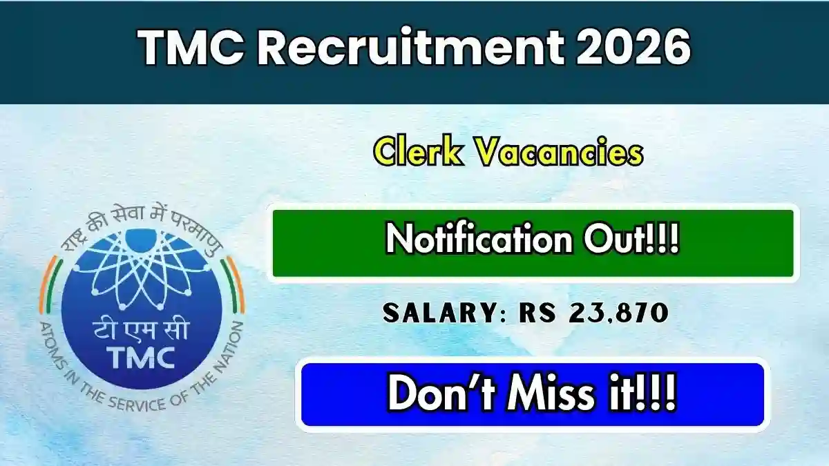 TMC Clerk Recruitment 2026 - Walkin TMC Clerk Recruitment 2026 - Walkin