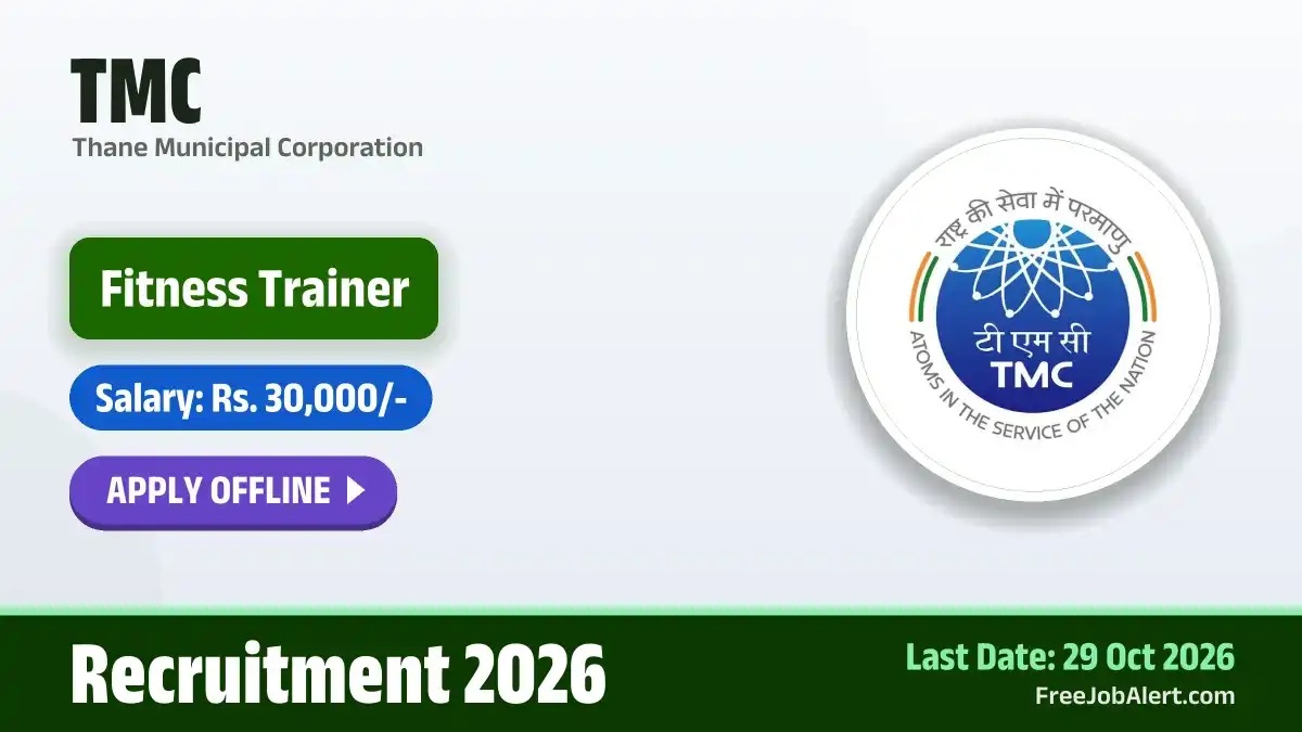 TMC Fitness Trainer Recruitment 2026 – Apply Offline TMC Fitness Trainer Recruitment 2026 – Apply Offline
