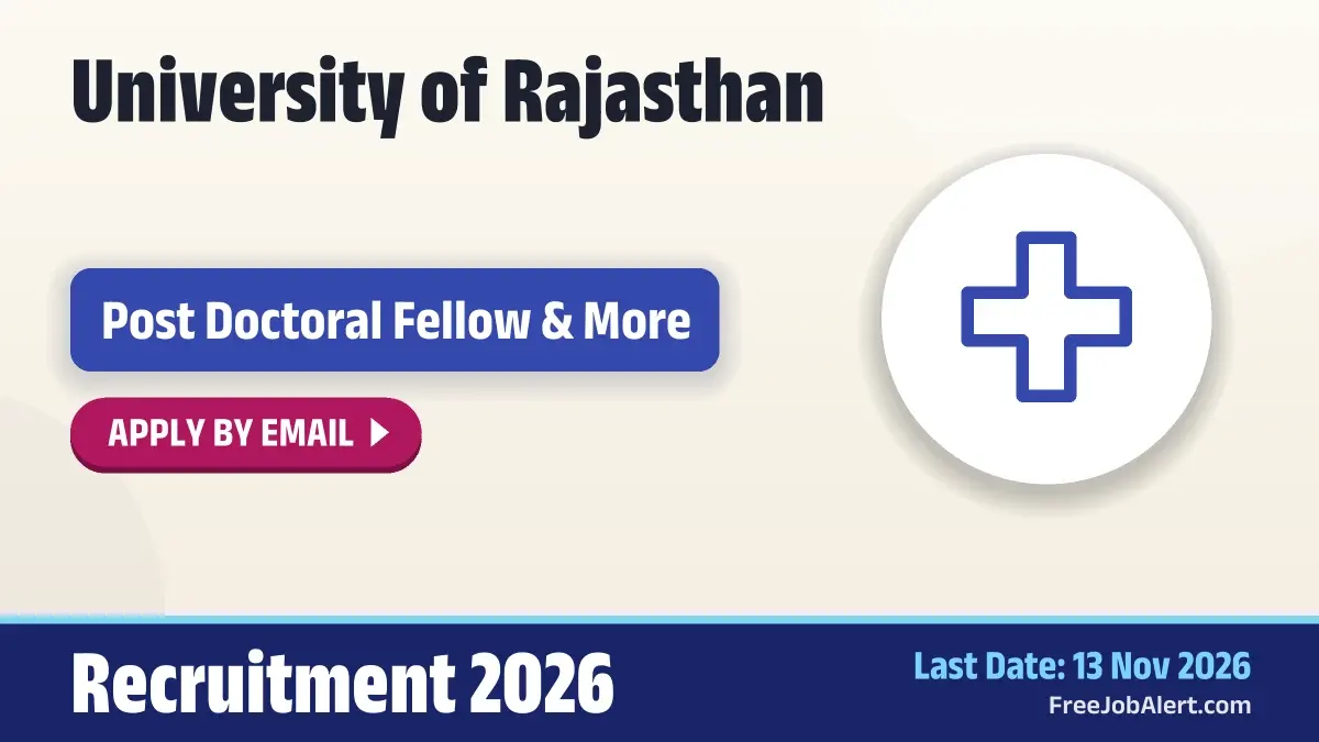 U.O.R Recruitment 2026 – Apply Online for 4 Post Doctoral Fellow, Project Assistant Posts U.O.R Recruitment 2026 – Apply Online for 4 Post Doctoral Fellow, Project Assistant Posts